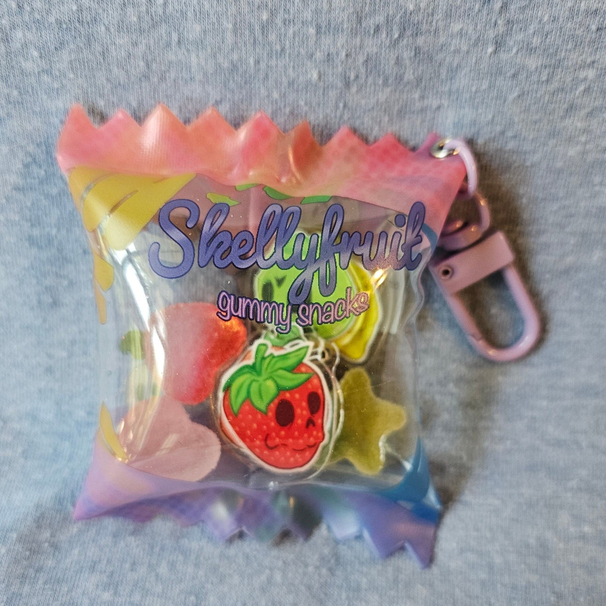 Skellyfruit Gummy Snacks shaker keychain image 1