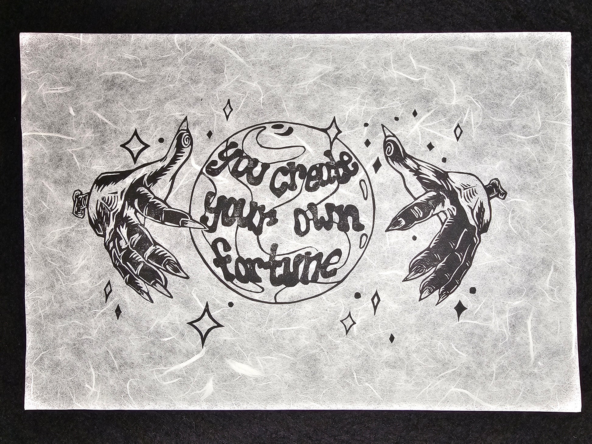 "Fortune" Linocut Print image 0